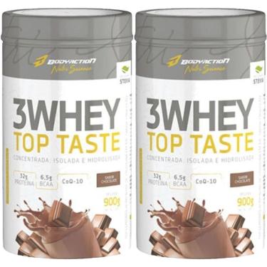 Imagem de Kit 2X 3 Whey Top Taste - 900g Chocolate - Body Action-Masculino