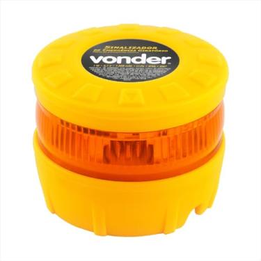 Imagem de Sinalizador emergência giratório recarregável VONDER Amarelo