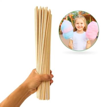 Imagem de 300UN VARETA QUADRADA 40CM 4MM ALGODÃO DOCE ARTESANATO BAMBU