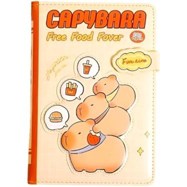 Imagem de Caderno Capivara, Diário Kawaii, Caderno Bala Fofo, 19 x 13 cm, 224 Páginas com Ilustrações de Capivara, Caderno de Desenho, Diário para Meninas, Adolescentes e Adultos (Capivara 1)