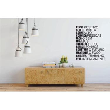 Imagem de Adesivo Decorativo Parede Motivacional Pense Positivo Viva - V3 Shop
