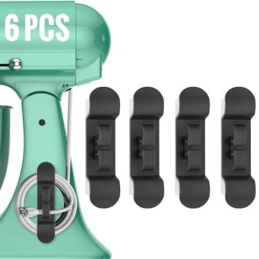 Imagem de Organizador de cabos para eletrodomésticos, pacote com 4 unidades, organizador de cabos, organizador de fios para misturadores de eletrodomésticos, preto