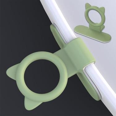 Imagem de Generic Elevador de tampa de vaso sanitário de silicone, fácil de segurar, higiênico, durável, verde moderno, quadrado de 8,2 cm