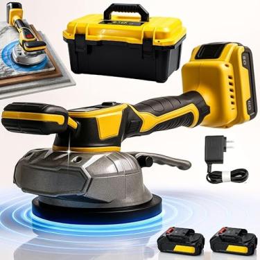 Imagem de Maquina de Assenta Piso Vibratoria Sem Fio 130KG 130MM 8 Níveis Motor Brushless Tela LCD Ventosa Niveladora Azulejo Marmore Madeira Gesso Cimento