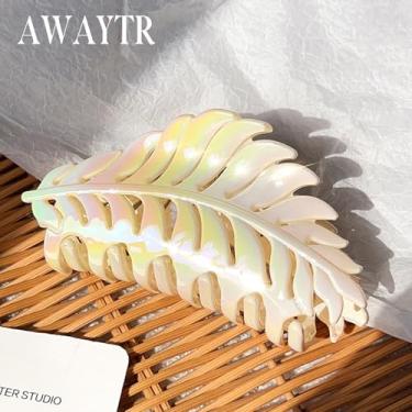 Imagem de Grampo de cabelo de folha gradiente colorido - acessório de cabelo elegante e cativante para mulheres (rosa gradiente)