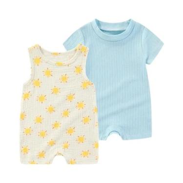 Imagem de Bodies De Cartoon Para Bebês Meninos E Meninas, Conjunto De 2 Peças, M