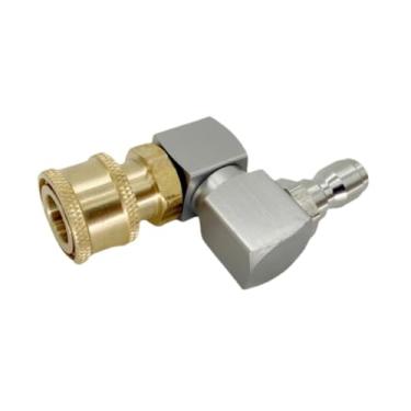 Imagem de KiBcsLic Conector giratório para lavadora de alta pressão, acessórios de conexão rápida de 1/4", para serviço pesado, adaptador para lavadora, Cabeça de Cobre Prateada