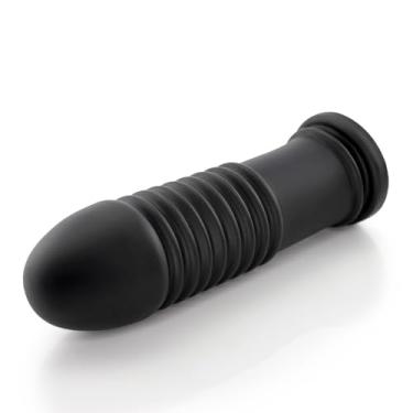 Imagem de Plug Anal Mola em PVC Flexível Macio com Textura Ondulada e Base Firme 20 x 5,5cm Preto