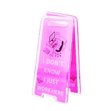 Imagem de Caution Placa de mesa superestimulada para mulheres, presentes de colega de trabalho, presentes de escritório para mulheres, porta-notas adesivas engraçadas para decoração de mesa de escritório, para