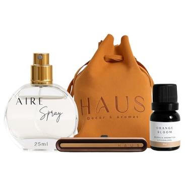 Imagem de Kit Coleção AIRE – Clip de Ventilação + Spray Aromatizador (25ml) + Essência Lipossolúvel (10ml) | Ambientador de Automóvel | HAUS Decor & Aromas (ORANGE BLOOM)