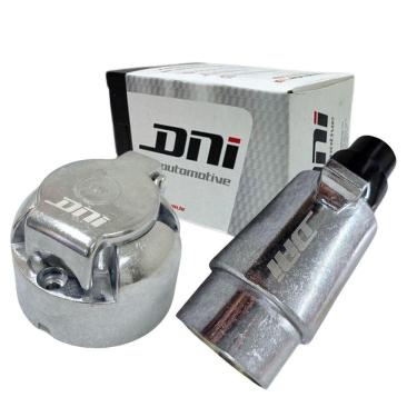 Imagem de Kit Tomada Engate Carretinha Fêmea 6 Polo Metal Alumínio