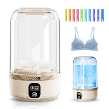 Imagem de Máquina de lavar portátil, máquina de lavar sem fio recarregável de 7000 mAh com 10 pregadores de roupa, roupa íntima de bebê, meias delicadas, mini lavadora de 1,5 L, para viagem, acampamento