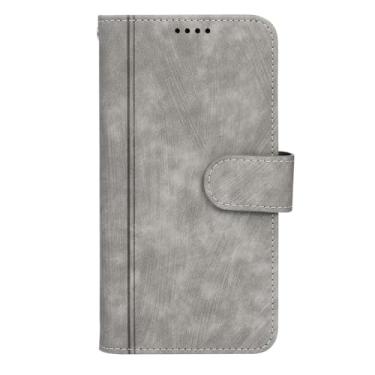Imagem de FWYANZH Capa carteira para Xiaomi 17 Pro Max/17 Pro/17, capa de couro multicartão com fecho magnético flip suporte capa de proteção de corpo inteiro, cinza, 17