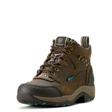 Imagem de Ariat Bota feminina impermeável para caminhada, Chocolate/Camo Leopardo, 9 Wide