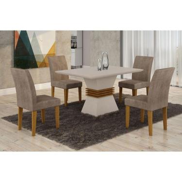 Imagem de Sala De Jantar Lucy Com 4 Cadeiras Grécia Rufato