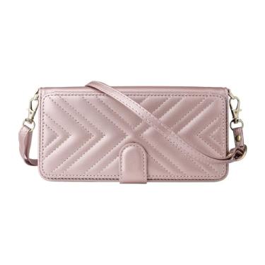 Imagem de Capas Compatível com Xiaomi Redmi Note 15 5G,PU caso de telefone de couro Flip com slots de cartão,Design multifuncional,Uso como um saco Crossbody e saco de sling.-Pink