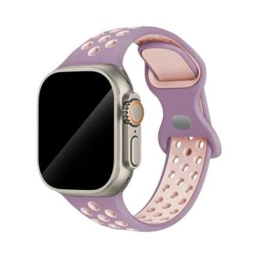 Imagem de Pulseira De Borracha Colorida Para Apple Watch Band 44mm 45mm 46mm 49m