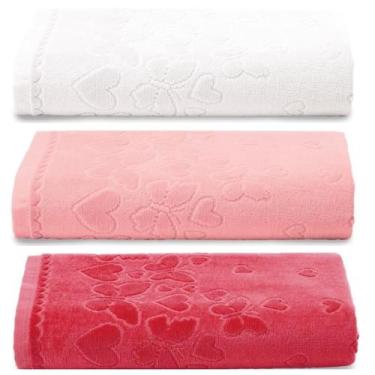 Imagem de Kit 3 Toalhas de Banho Dohler 100% Algodão Premium Toque Aveludado, Br