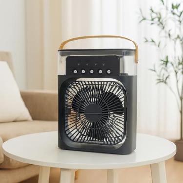 Imagem de Mini Ventilador Refrigerador Ar Condicionado Umidificador Portátil Com Led Reservatório De Água USB