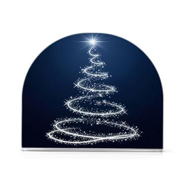 Imagem de Qilmy Suporte de guardanapo acrílico de árvore de Natal brilhante, porta-guardanapos para mesas cozinha restaurante decoração de casa, suporte decorativo moderno para guardanapos de coquetel de papel