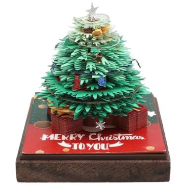 Imagem de Calendários de mesa, calendário de arte da nota de memória 3D 2025 requintado 3d papel sculpture árvore de natal calendário de natal