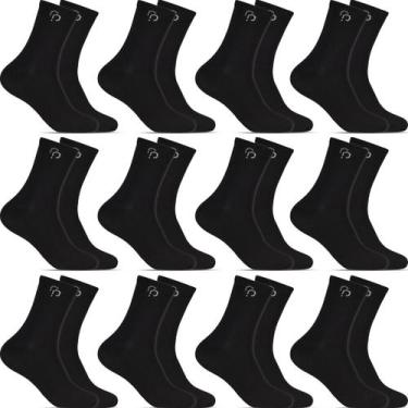 Imagem de Kit 12 Pares Meias Cano Alto Longo Esporte Sport Masculina Confortável