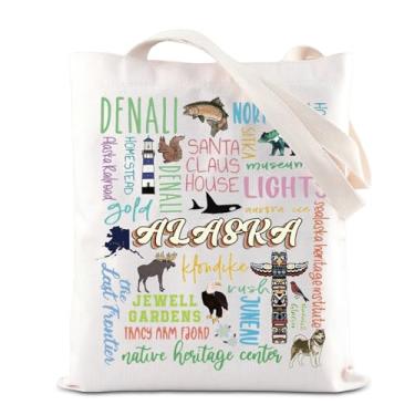Imagem de TGBJE Alaska State Gift Alaska Travel Tote Bag Alaska Souvenir Gift Alaska Trip Gift The Last Frontier Vacation Shopping Bag, Bolsa Alasca