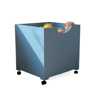 Imagem de Caixa organizadora lisa de brinquedos com rodas em MDF bau organizador(Azul)