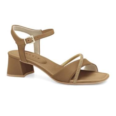 Imagem de Sandália Ramarim Feminina Salto Bloco Strass Conforto Original -, Came