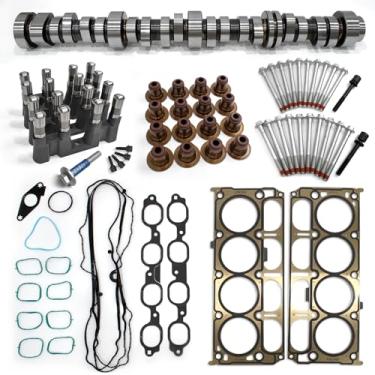 Imagem de BTSCAR Kit de eixo de cames L83 12619823 5.3L AFM adequado para Chevrolet 5.3L GEN5 L83 L82 L84 L8B 2015-2022, com levantadores, kit de gancho de cabeça, parafusos, substitui OE # ES73121 CS26744