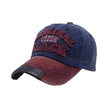 Imagem de Boné De Beisebol Vintage Preto Unissex Em Algodão Lavado Com Bordado D