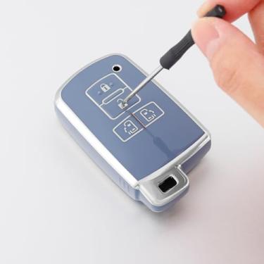 Imagem de Capa de chave de controle remoto inteligente de 4 botões compatível com Toyota Land Cruiser/Camry/Corolla, acessórios para chaves automotivas