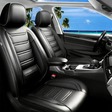 Imagem de FiveFox Capas de assento de carro esportivas Bronco Fit para Ford Bronco Sport 2021-2026, couro de cobertura total premium, compatível com airbag, protetor de almofada de assento à prova d'água e para