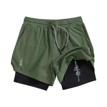 Imagem de Shorts Masculinos De Secagem Rápida Para Corrida Com Bolso Para Celula