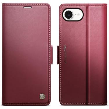 Imagem de WJXEXRS Capa carteira para iPhone 16E, elegante capa de couro PU flip com [bloqueio RFID] [suporte de cartão] [função de suporte] capa de telefone à prova de choque para iPhone 16E 6,1 polegadas