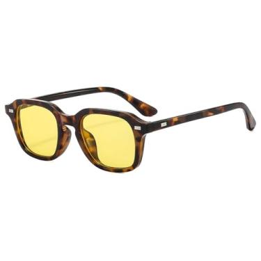 Imagem de Óculos de Sol Rivets Unissex com Lentes Espessas e Proteção UV400 para Esportes ao Ar Livre, Corrida e Ciclismo, Estampa de Leopardo Amarela