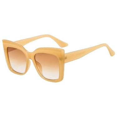 Imagem de Óculos de Sol Olho de Gato com Degradê e Estampa de Leopardo, Unissex, Estilo Punk, Proteção UV400, Ideais para Esportes ao Ar Livre, Corrida e Ciclismo, Cor Amarelo e Marrom