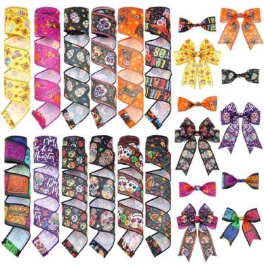 Imagem de Ribbon Vincreem Day of The Dead 12 Rolls 55m Preto Roxo