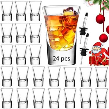 Imagem de Conjunto de copos de shot de 680 g – 30 ml com base pesada, conjunto de copos de uísque para vodka teequila, coquetel