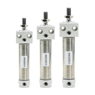 Imagem de MAR/MARF/MARU20/25/32x50x150x200x300S Mini cilindro pneumático de ar pistão de aço inoxidável (MAR20x200S)