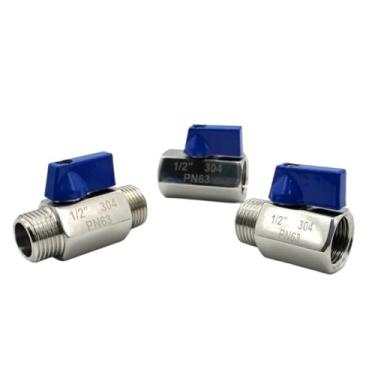 Imagem de 1/20.3 cm 1/10.2 cm 3/20.3 cm 1/5.1 cm 3/10.2 cm 1 polegada BSP NPT F/M M/M F/F SS304 316 Tubo de cozinha manual de metal mini válvula de esfera pneumática (3/20.3 cm, NPT_SS304_MALEXFEXFEXFE