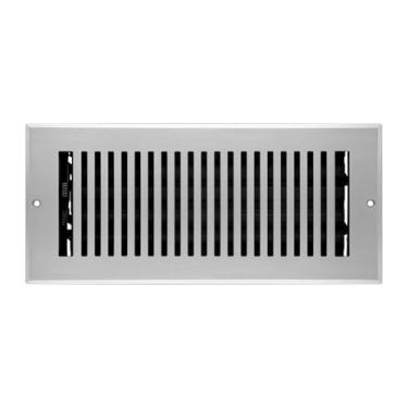 Imagem de Naiture Registro de parede de aço inoxidável, capa de ventilação resistente à ferrugem, amortecedor ou alavanca de metal, ventilação de parede de grade de estilo moderno (níquel escovado, 10 x 25 cm)