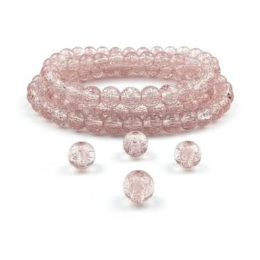 Imagem de DandS ltd Contas de vidro Crackle Lampwork para fabricação de joias, quartzo srawan, pulseiras vibrantes, brincos, suprimentos de miçangas e kits de artesanato para joias artesanais, 80 peças 0,39