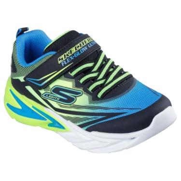 Imagem de Skechers Tênis masculino Flex-Glow Ultra, Preto/Azul/Limão, 11.5 Little Kid