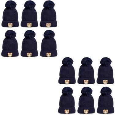 Imagem de kit 12 toucas gorro infantil de pompom bichinho para menino menina for