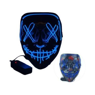 Imagem de Máscara De Halloween LED Para Homens, Brilha No Escuro, Cobertura Faci