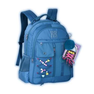 Imagem de Mochila Rebecca Bonbon de Costas Notebook Escolar Juvenil, Azul