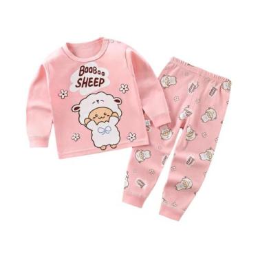 Imagem de Conjunto De Pijama De Algodão Para Meninos, Manga Comprida, Estampa De