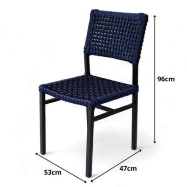 Imagem de Cadeira França em Alumínio com Corda Náutica Azul - AR7 Móveis