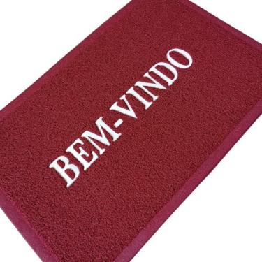 Imagem de Capacho Tapete de Entrada Bem Vindo 60cm x 40cm PVC 8 Cores - Le Bianc